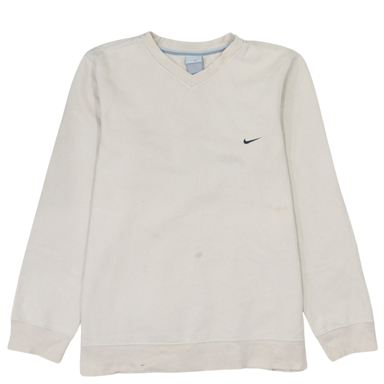 Nike Men's Beige V-Neck Pullover Sweatshirt Size S Sports Style