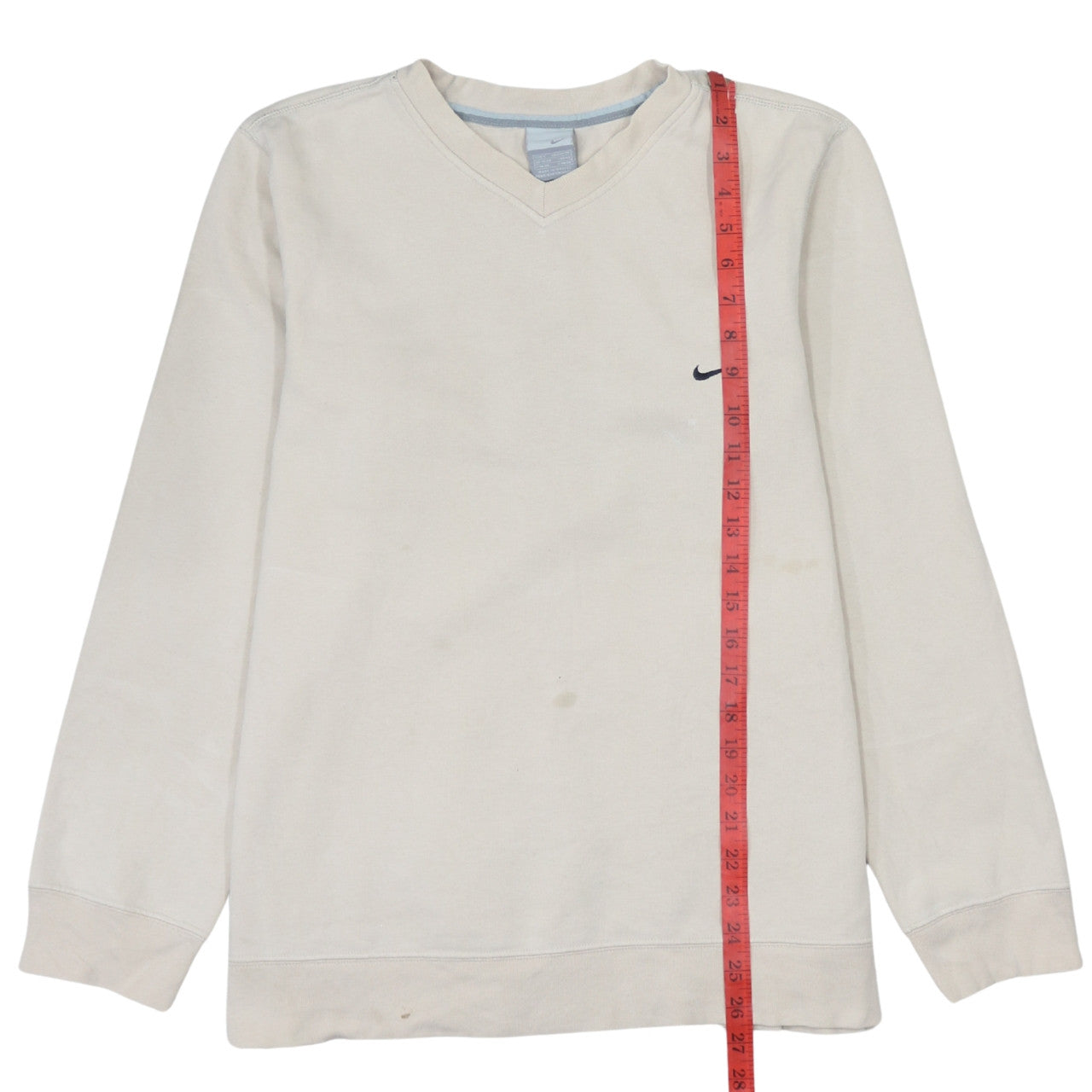 Nike Men's Beige V-Neck Pullover Sweatshirt Size S Sports Style