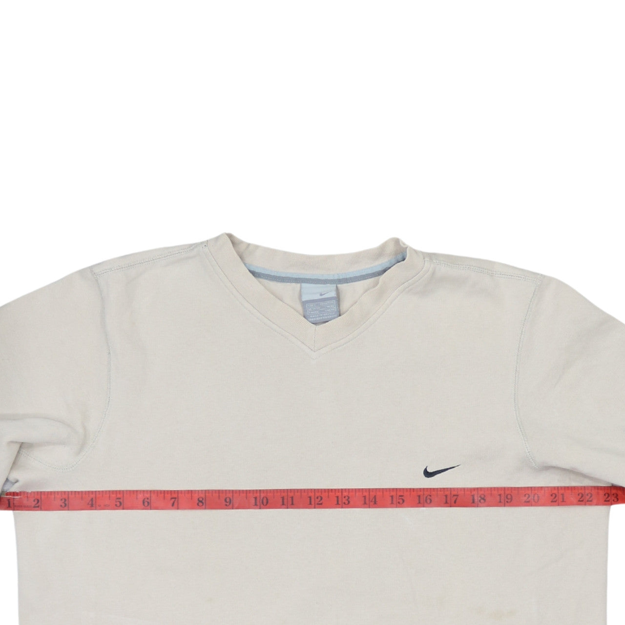 Nike Men's Beige V-Neck Pullover Sweatshirt Size S Sports Style