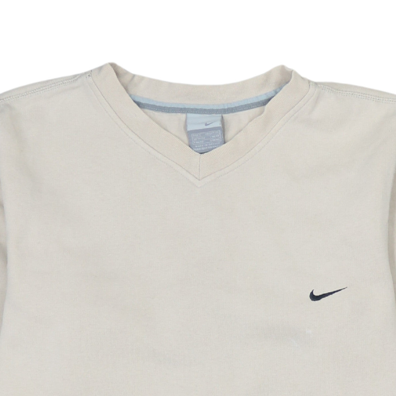 Nike Men's Beige V-Neck Pullover Sweatshirt Size S Sports Style
