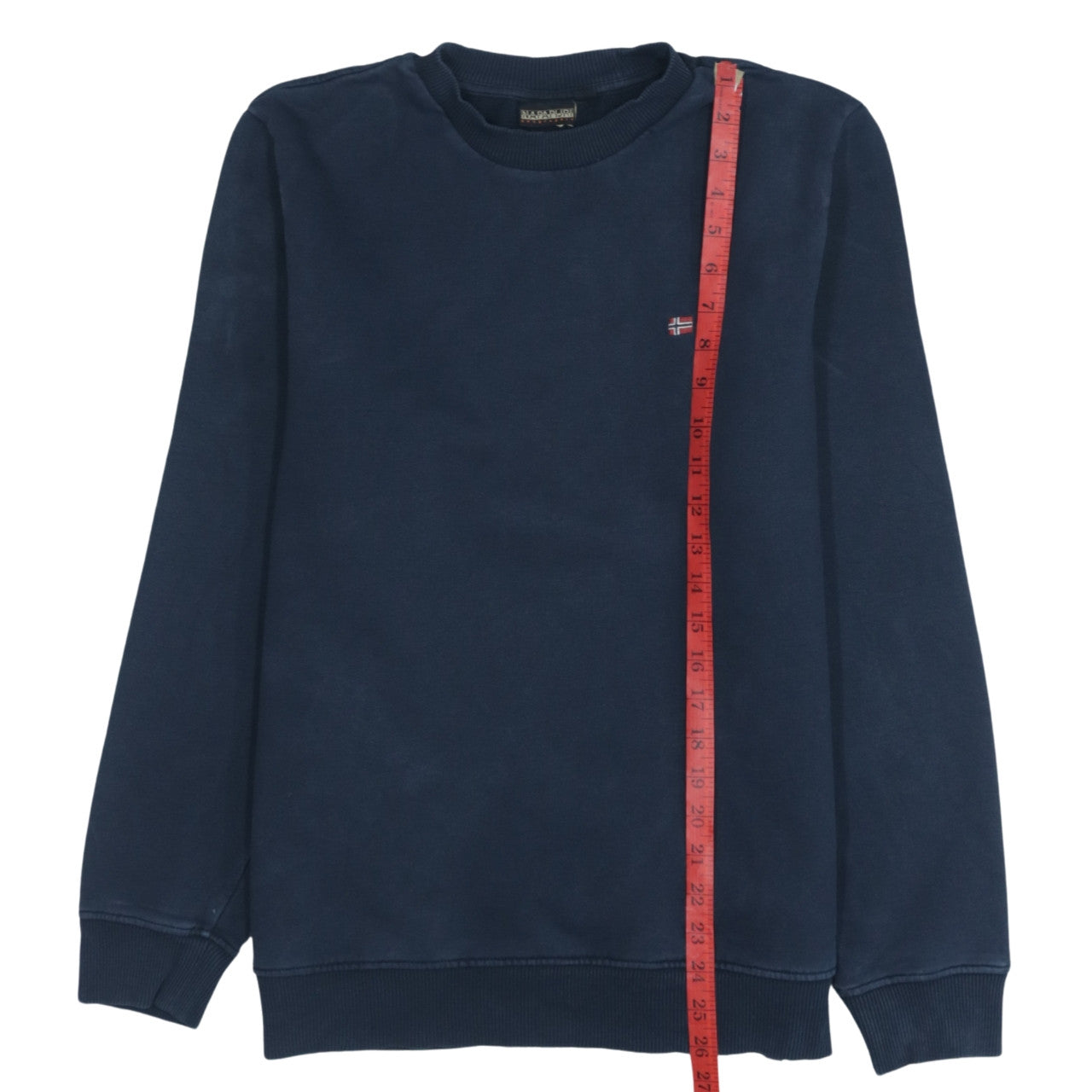 Napapijri Men's Blue Pullover Sweatshirt Medium Crew Neck Classic Style