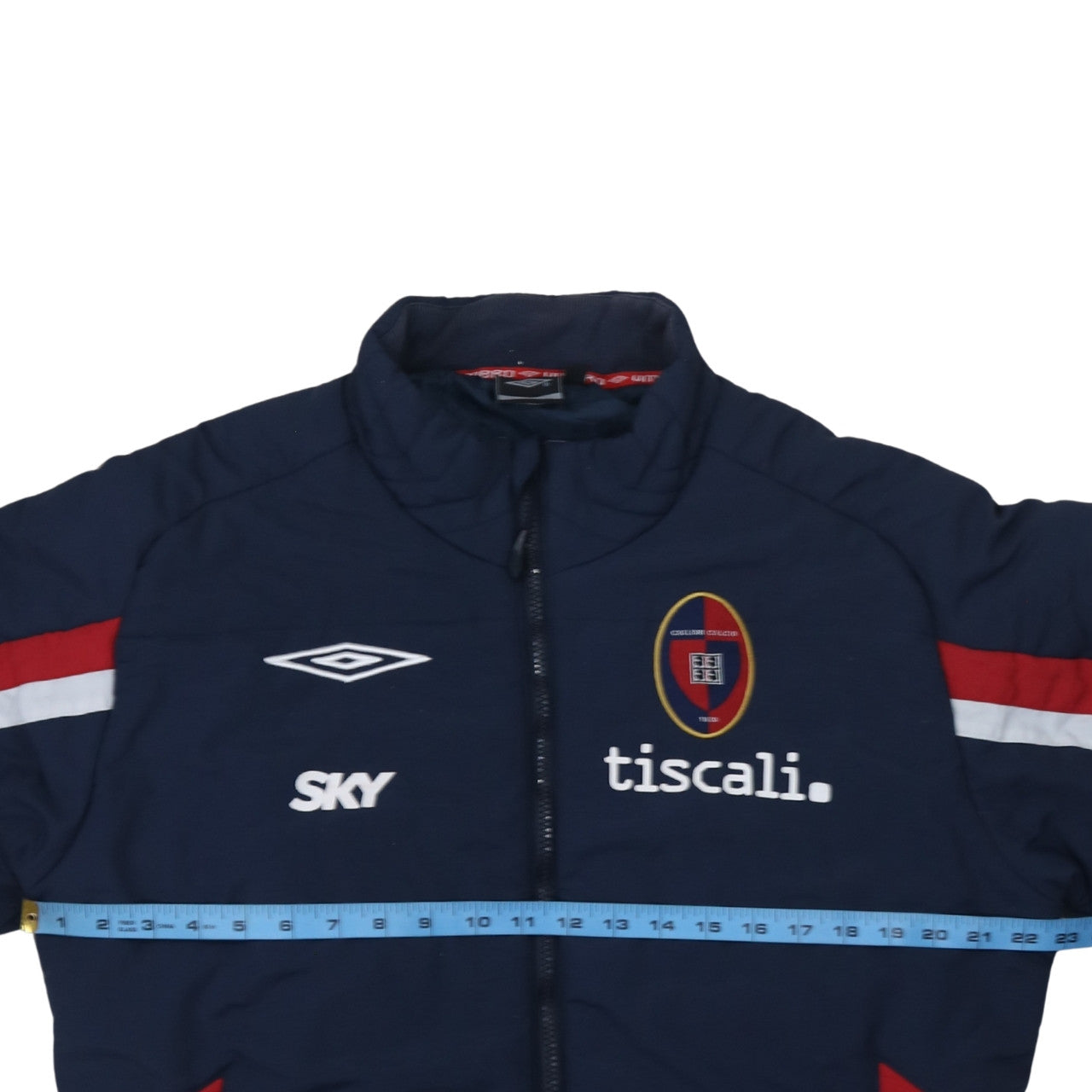 Umbro Men’s Blue Cagliari Calcio Full Zip Puffer Jacket Size L