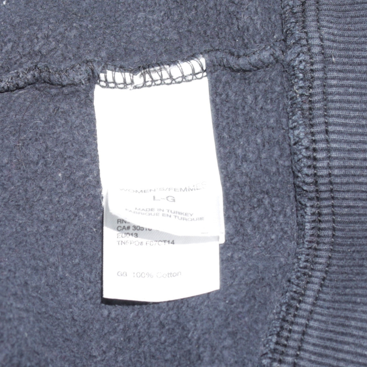 The North Face Women's Black Full Zip Hoodie Size L Cotton Casual