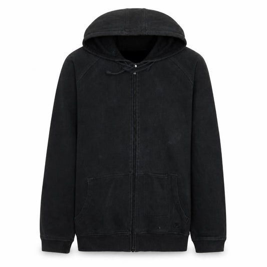 FILA Mens Black Full Zip Hoodie Sweatshirt M Fleece Lined Casual