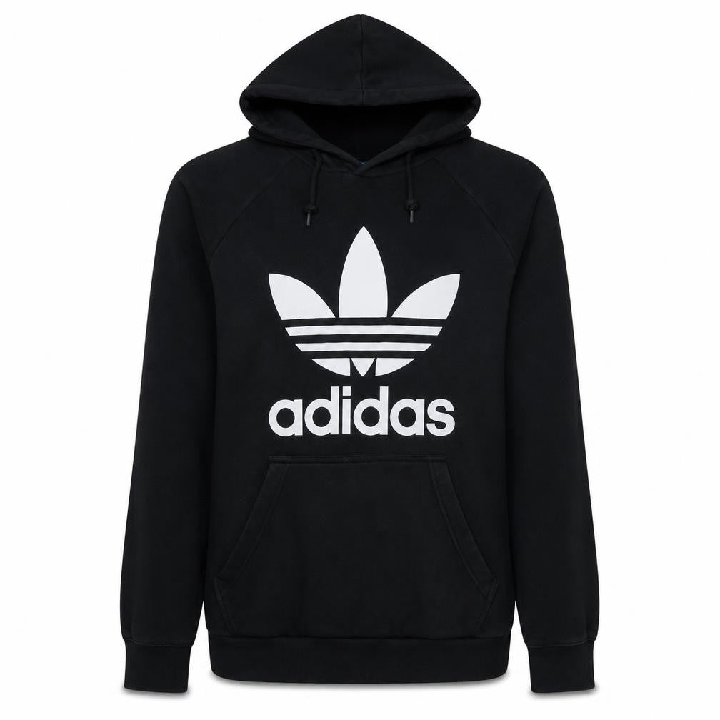 Adidas Women’s Black Pullover Hoodie, Medium, Logo Print, Casual Wear