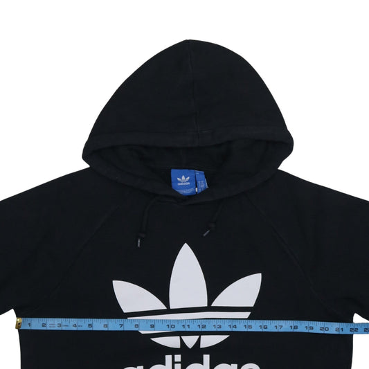 Adidas Women’s Black Pullover Hoodie, Medium, Logo Print, Casual Wear