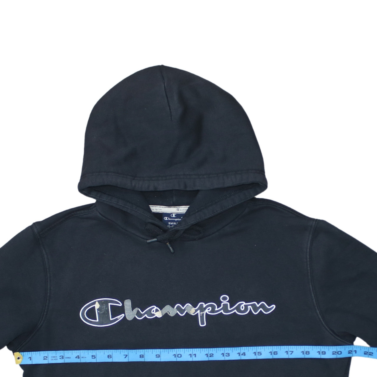 Champion Men's Black Pullover Hoodie Small Logo Fleece Sweatshirt