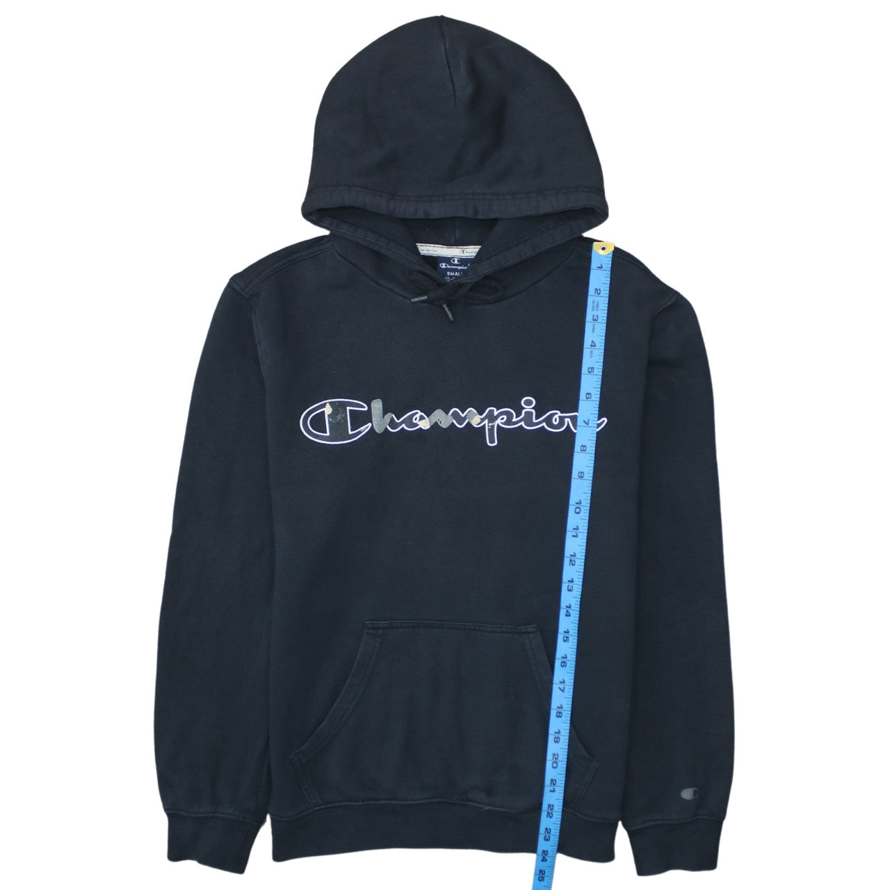 Champion Men's Black Pullover Hoodie Small Logo Fleece Sweatshirt