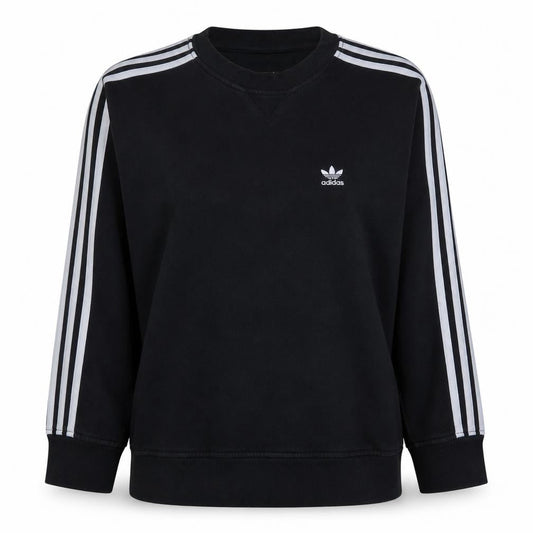 Adidas Women Black Crew Neck Pullover Sweatshirt UK 10