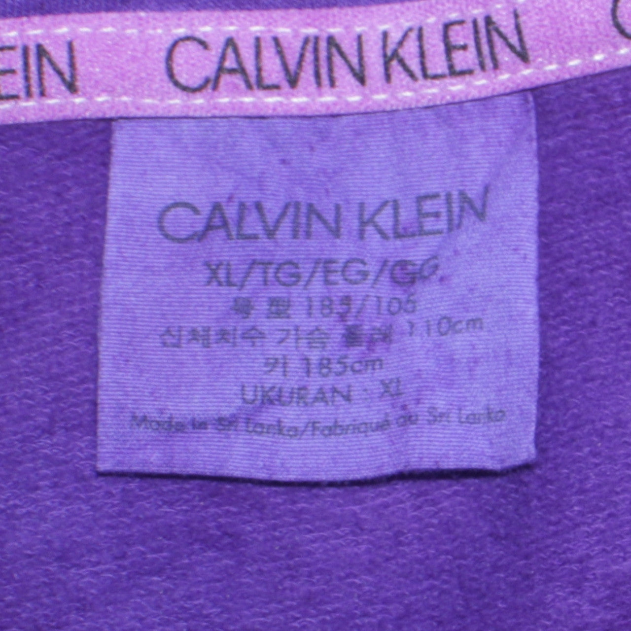 Calvin Klein Men's Purple XL 1/4 Zip Logo Fleece Sweatshirt