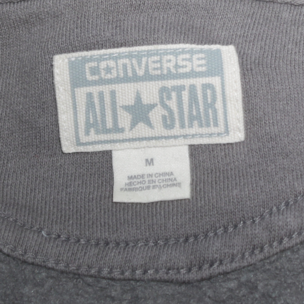 Converse Men’s Grey Bomber Jacket Size M Full Zip Cotton Blend