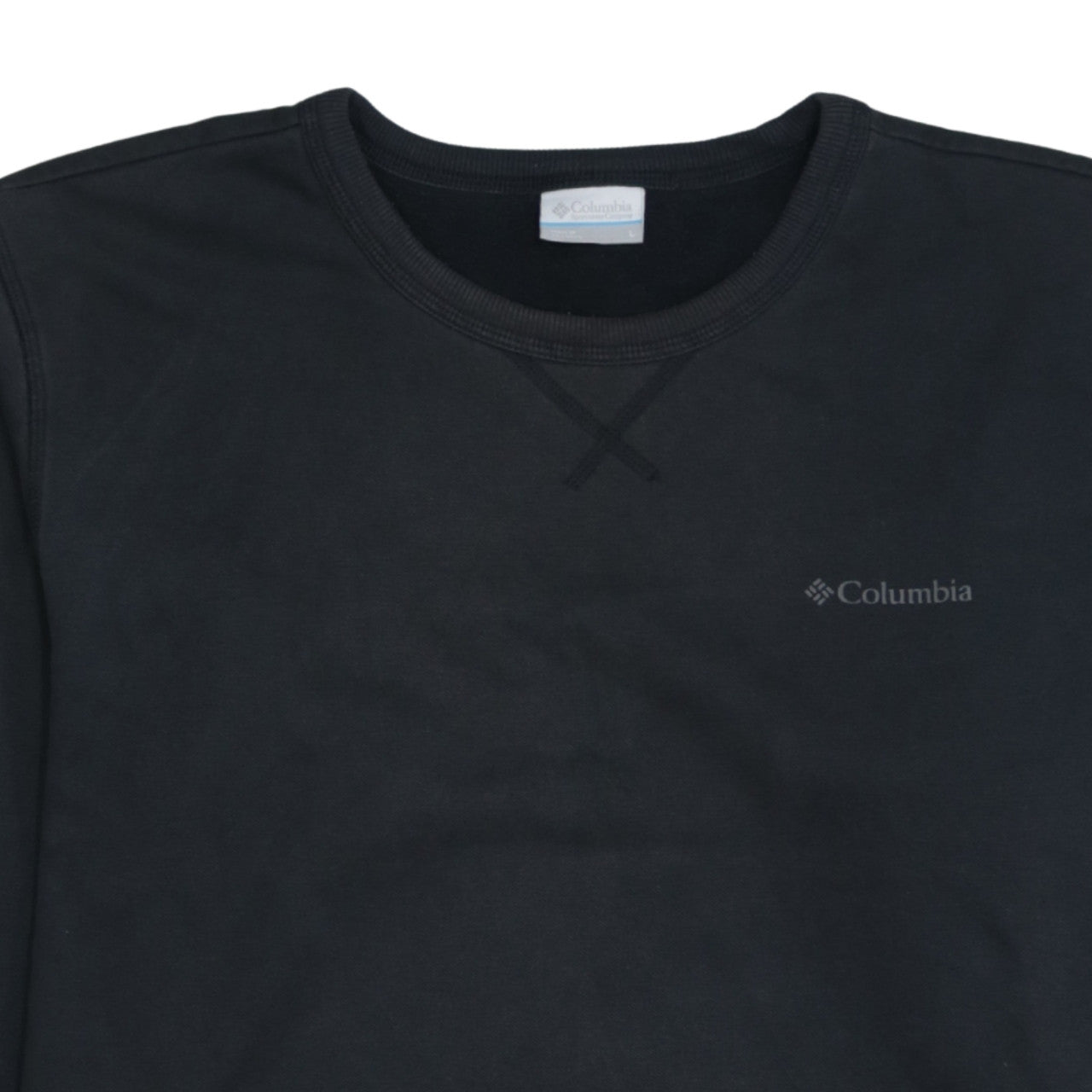 Columbia Men Black L Crew Neck Pullover Sweatshirt Logo Outdoor