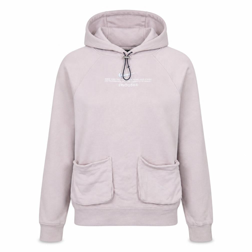 Nike Women’s Beige XS Pullover Hoodie with Drawstring & Kangaroo Pockets