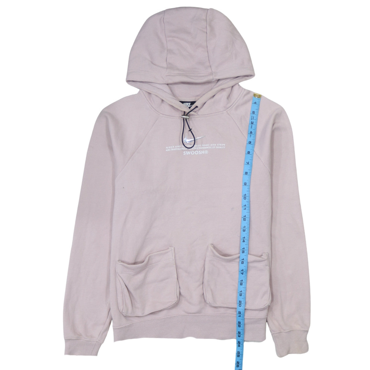 Nike Women’s Beige XS Pullover Hoodie with Drawstring & Kangaroo Pockets