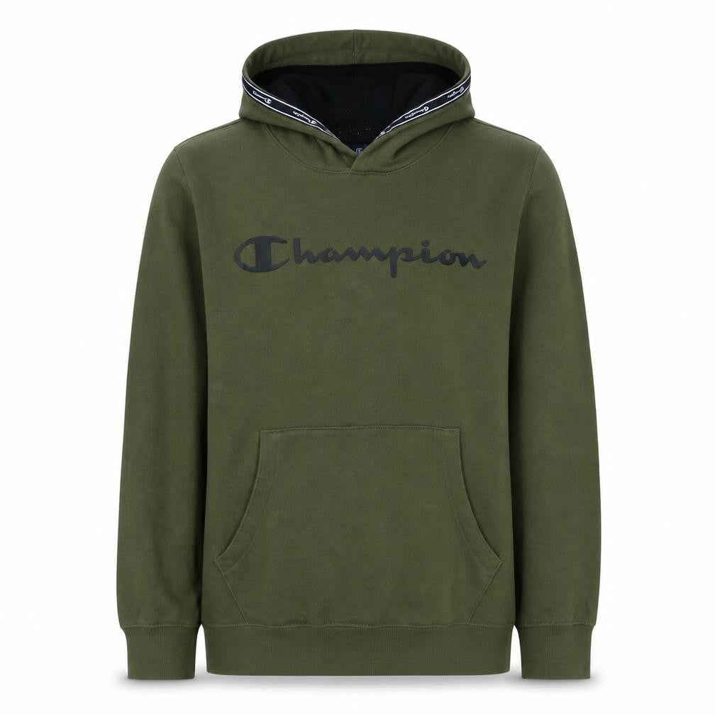Champion Boys Olive Green Pullover Hoodie XL 13-14 Years Cotton Blend