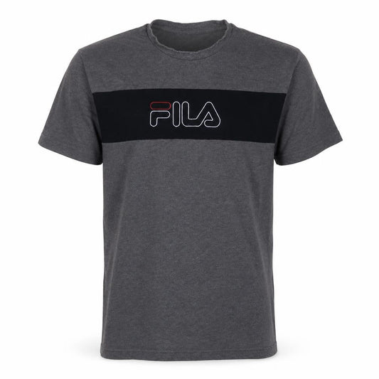 FILA Men's Grey Colourblock Logo T-Shirt Size M