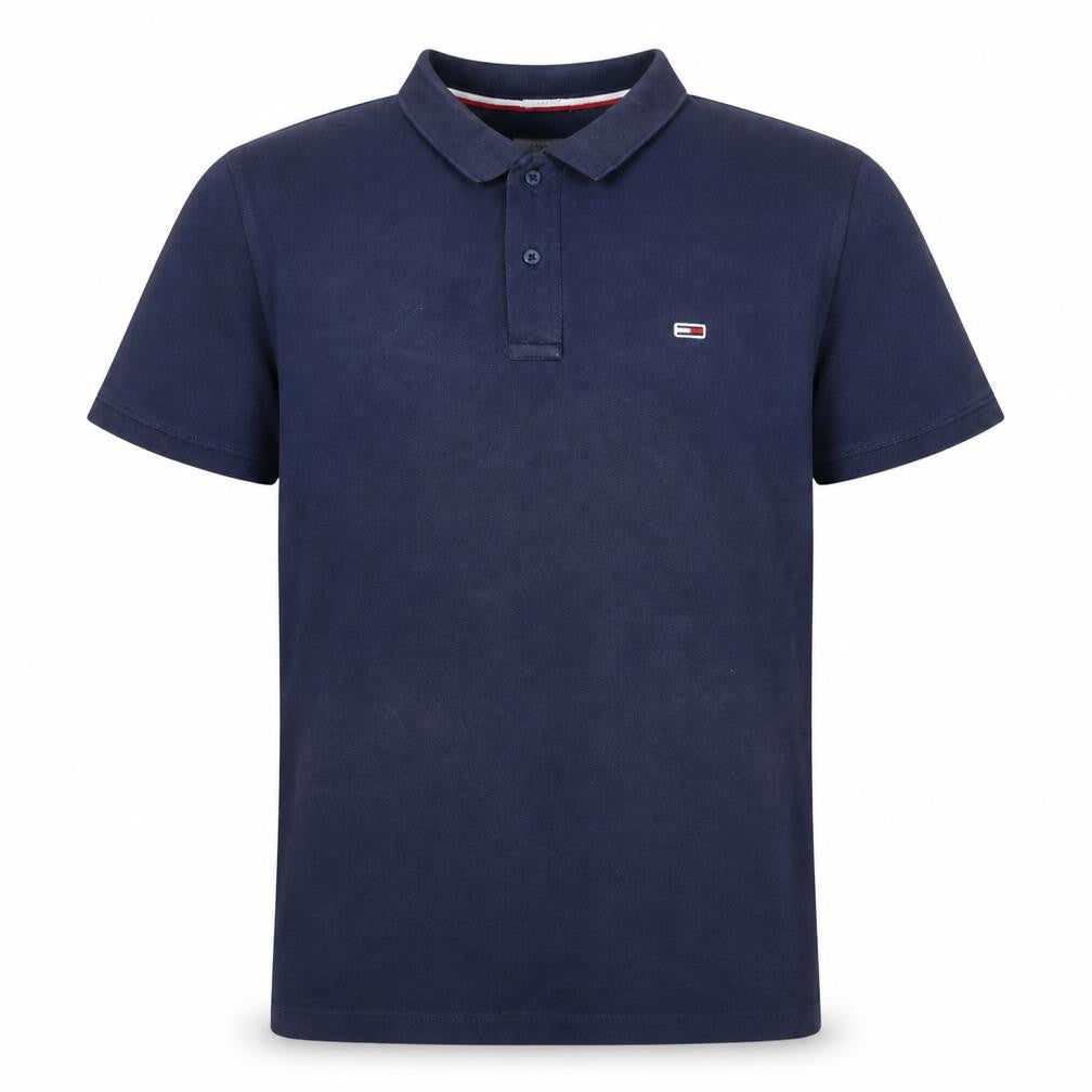 Tommy Jeans Men's Blue Regular Fit Cotton Polo Shirt L