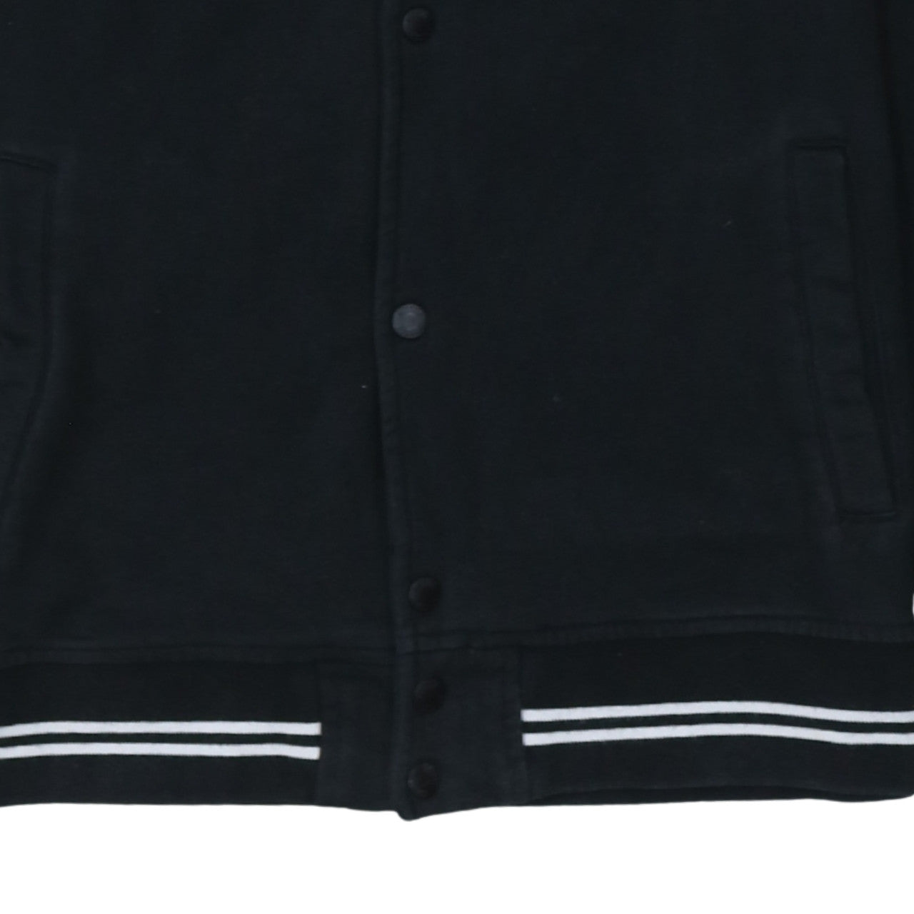 Stussy Mens Black Medium Button Up College Sweatshirt Jacket