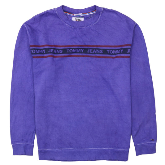 Tommy Jeans Men's Purple Logo Crew Neck Sweatshirt Size M