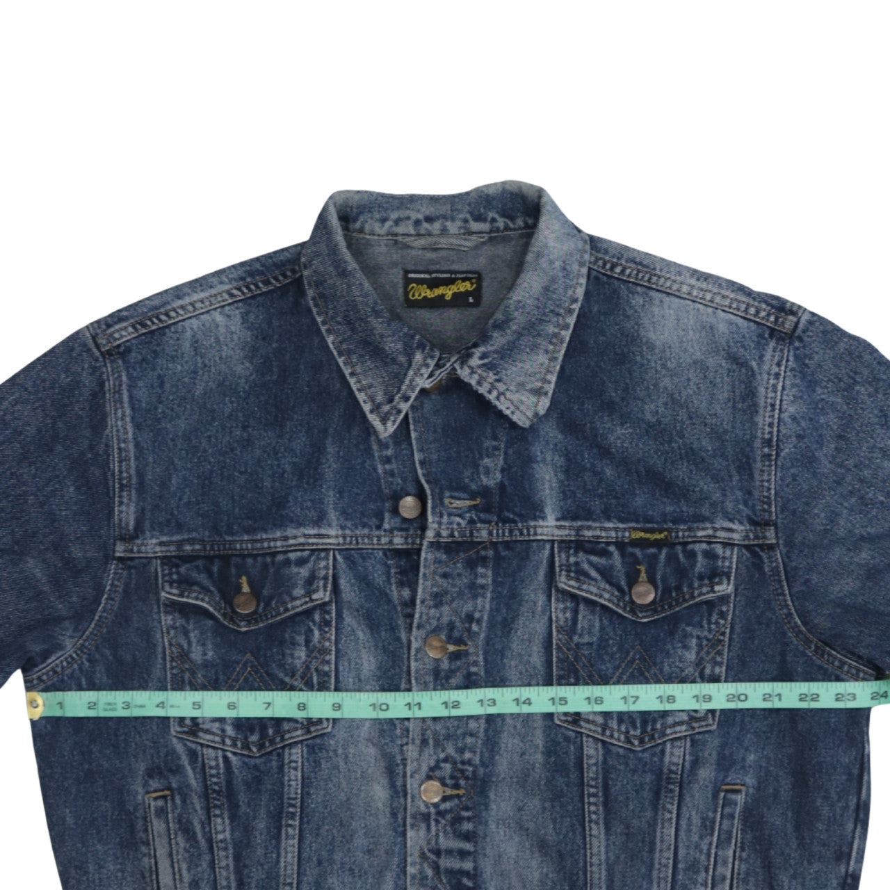 Wrangler Men's Blue Denim Basic Jacket L Regular Fit Classic Style