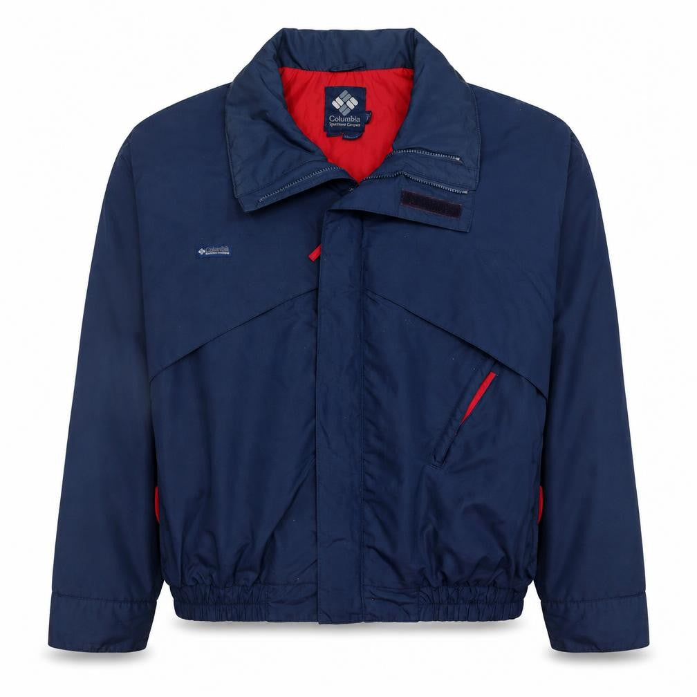 Columbia Men's Blue M Windbreaker Jacket with Red Lining