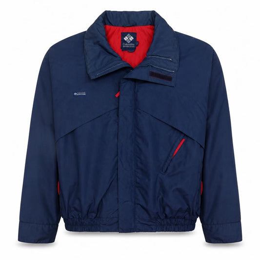 Columbia Men's Blue M Windbreaker Jacket with Red Lining