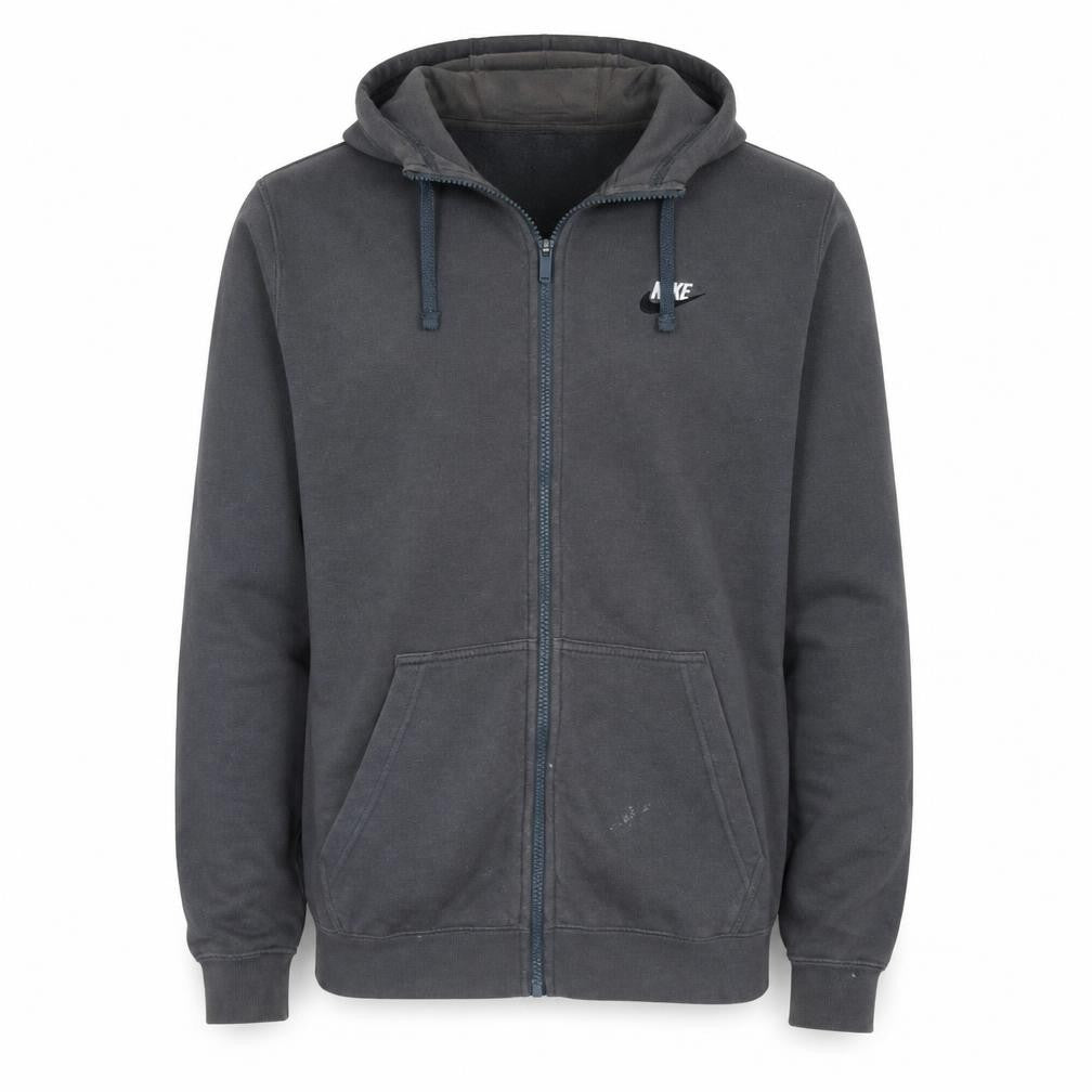Nike Men's Grey Full Zip Hoodie Size M Fleece Sportswear