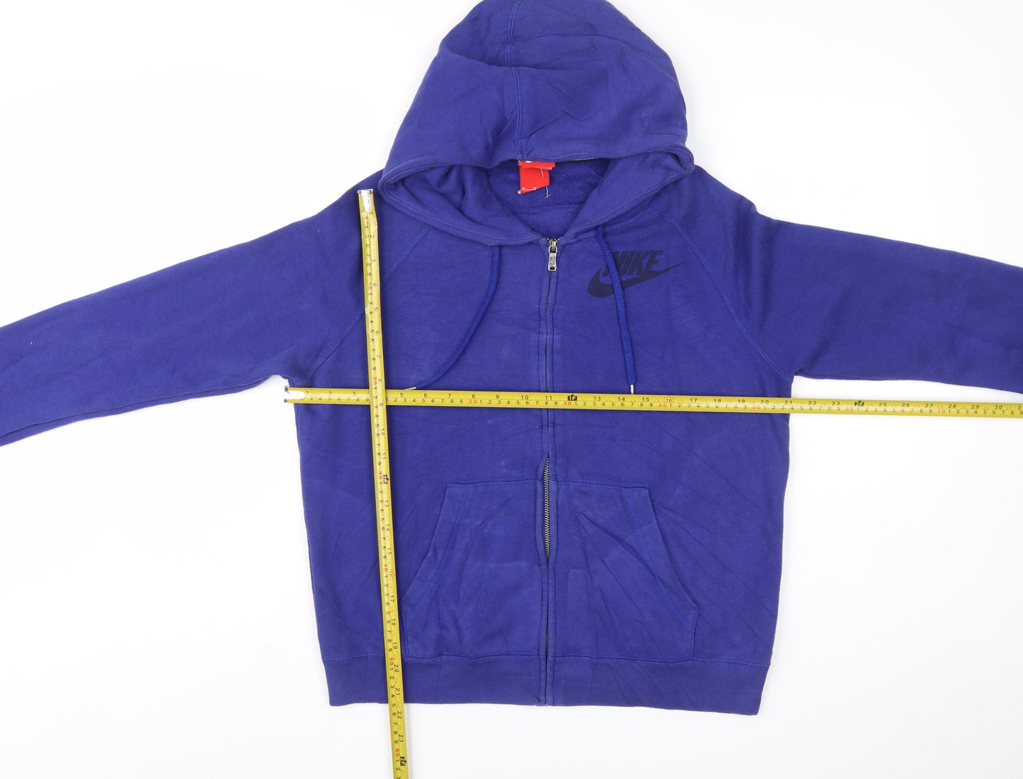 Nike Womens Blue Full Zip Hoodie Sweatshirt Medium Cotton Blend