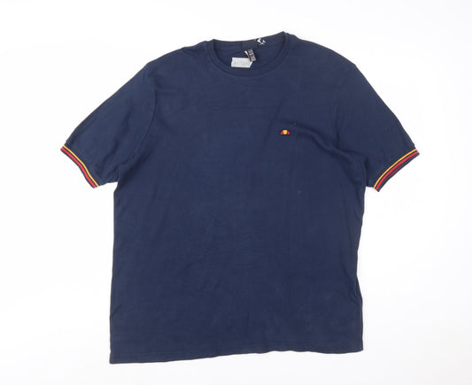Ellesse Men's Blue 2XL Cotton Crew Neck Short Sleeve T-Shirt