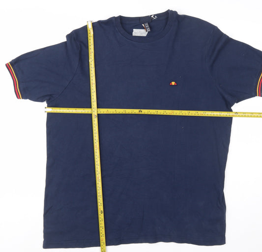 Ellesse Men's Blue 2XL Cotton Crew Neck Short Sleeve T-Shirt