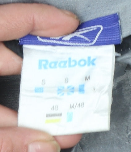 Reebok Men's Black Mid-Length Hooded Puffer Jacket Size M