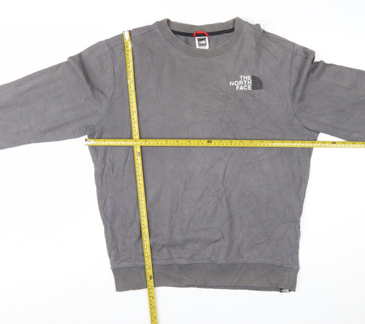 The North Face Men's Grey Crew Neck Cotton Sweatshirt M Regular Fit