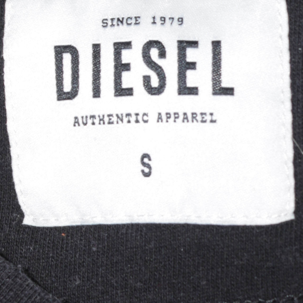 Diesel Men's Black Cotton Logo Pullover Sweatshirt Size S