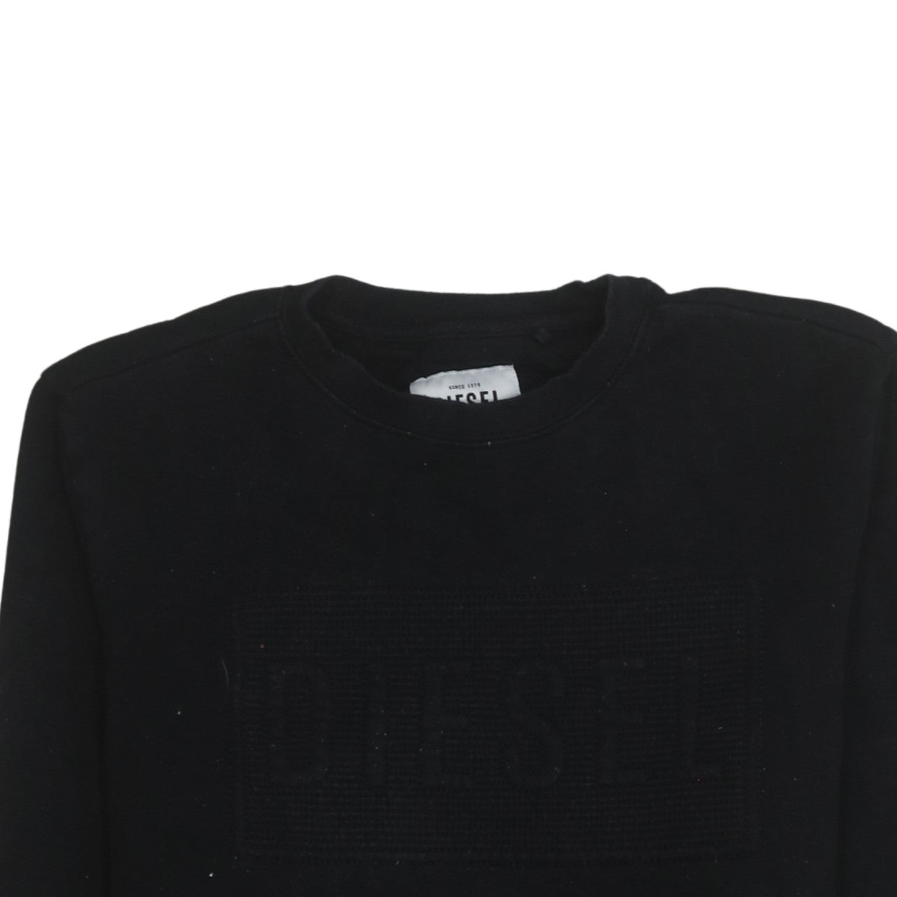 Diesel Men's Black Cotton Logo Pullover Sweatshirt Size S