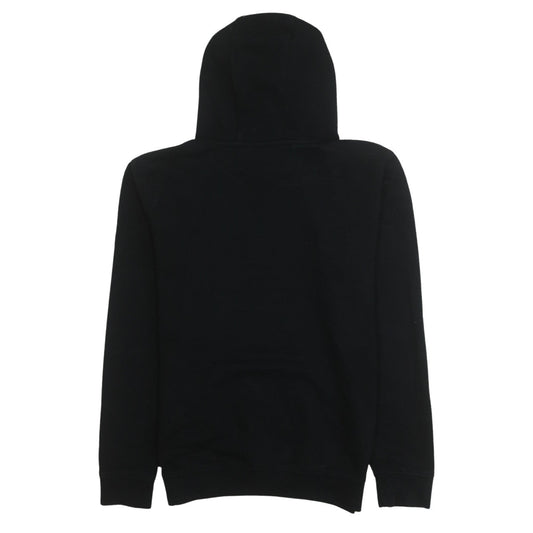 Quiksilver Teens Black Cotton Blend Pullover Hoodie with Blue Logo Size M