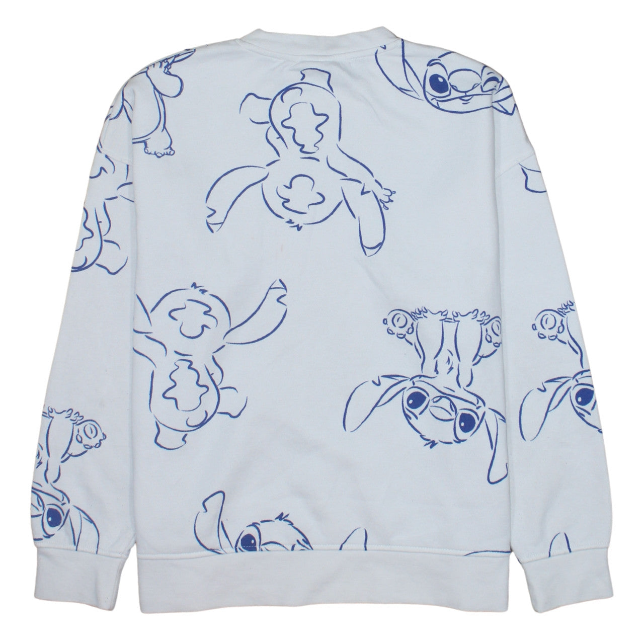 Disney Primark Women White Stitch Sweatshirt Medium 12/14 Relaxed Fit