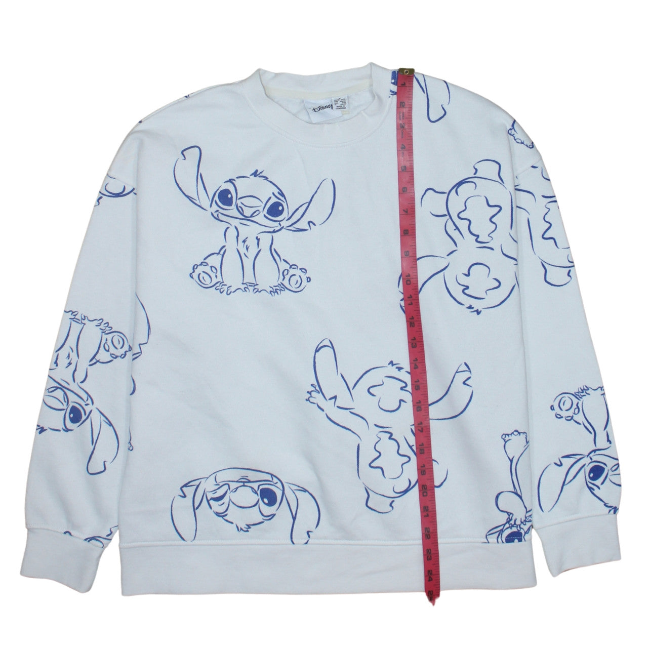 Disney Primark Women White Stitch Sweatshirt Medium 12/14 Relaxed Fit