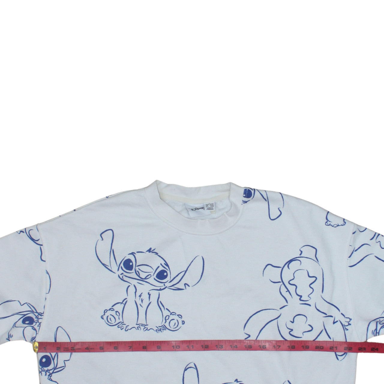 Disney Primark Women White Stitch Sweatshirt Medium 12/14 Relaxed Fit