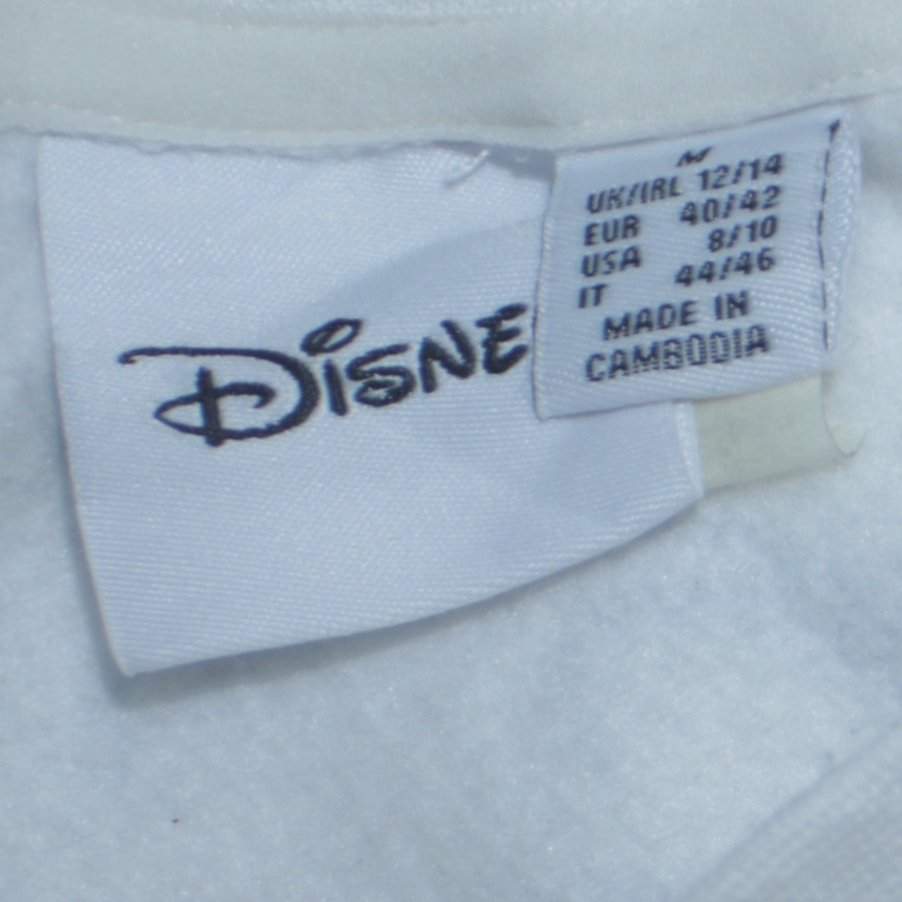 Disney Primark Women White Stitch Sweatshirt Medium 12/14 Relaxed Fit