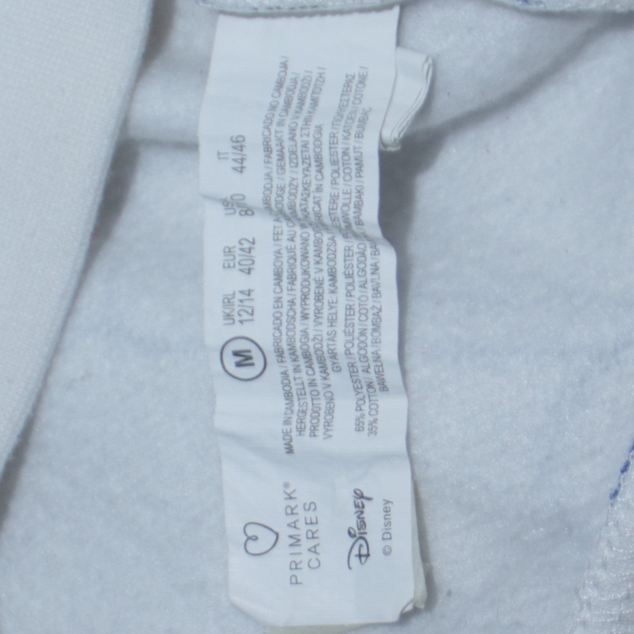 Disney Primark Women White Stitch Sweatshirt Medium 12/14 Relaxed Fit