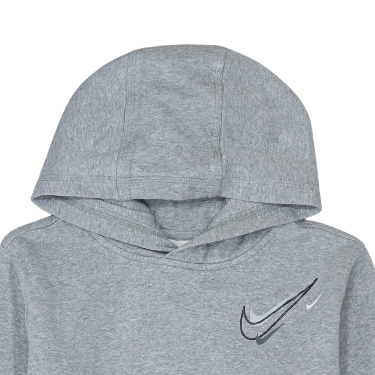 Nike Boys Grey XL Pullover Hoodie with Logo Print - Cotton Blend
