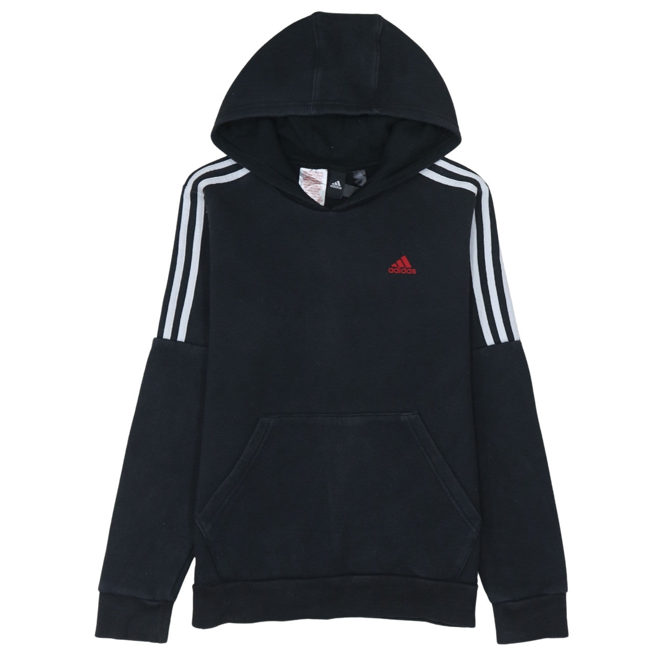 Adidas Boys Black Pullover Hoodie 14-15 Years Cotton Blend Casual Sportswear