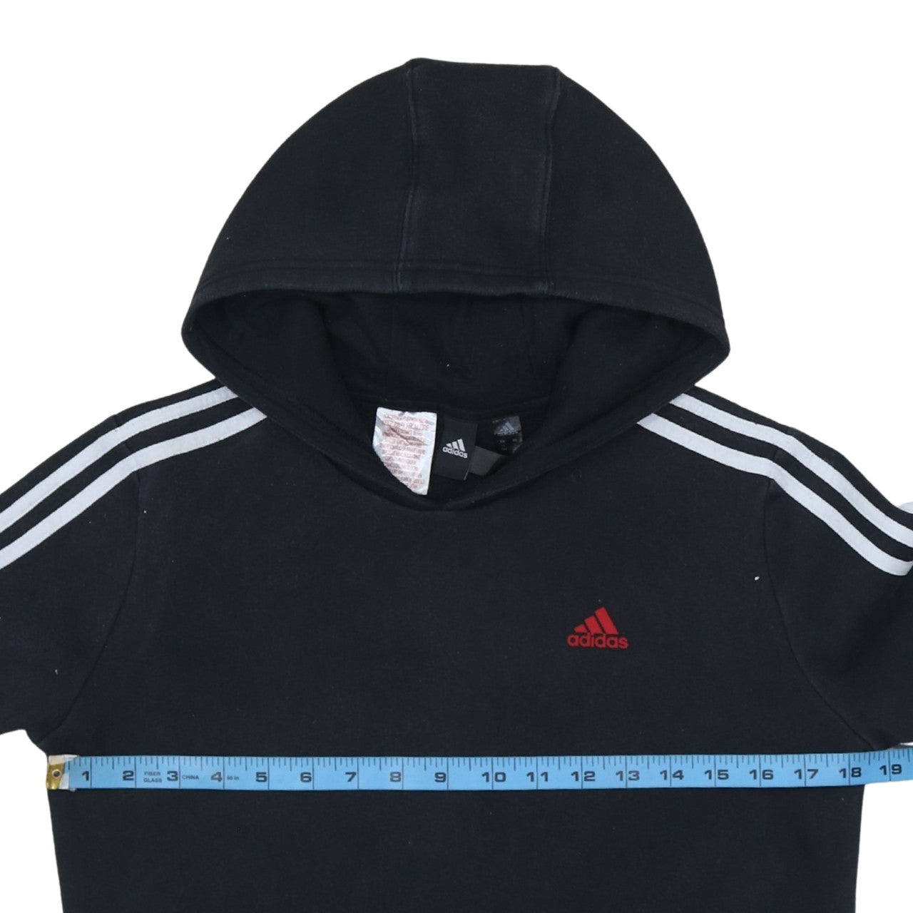 Adidas Boys Black Pullover Hoodie 14-15 Years Cotton Blend Casual Sportswear
