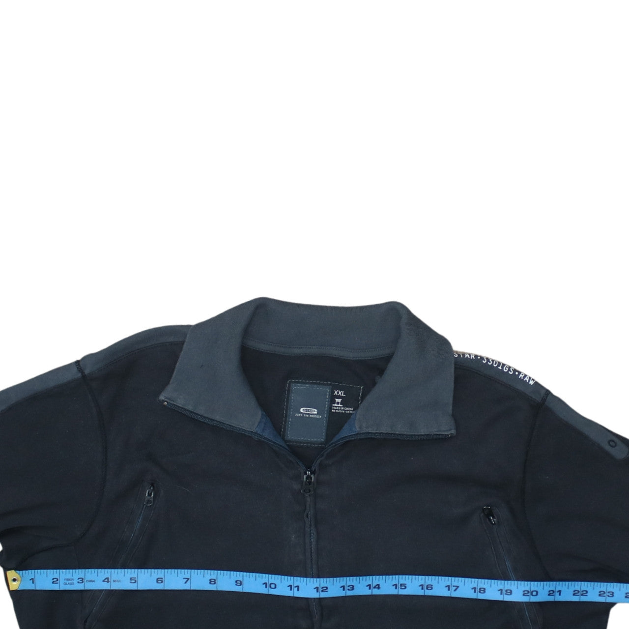 G-Star Men's Black 2XL Full Zip Collared Sweatshirt
