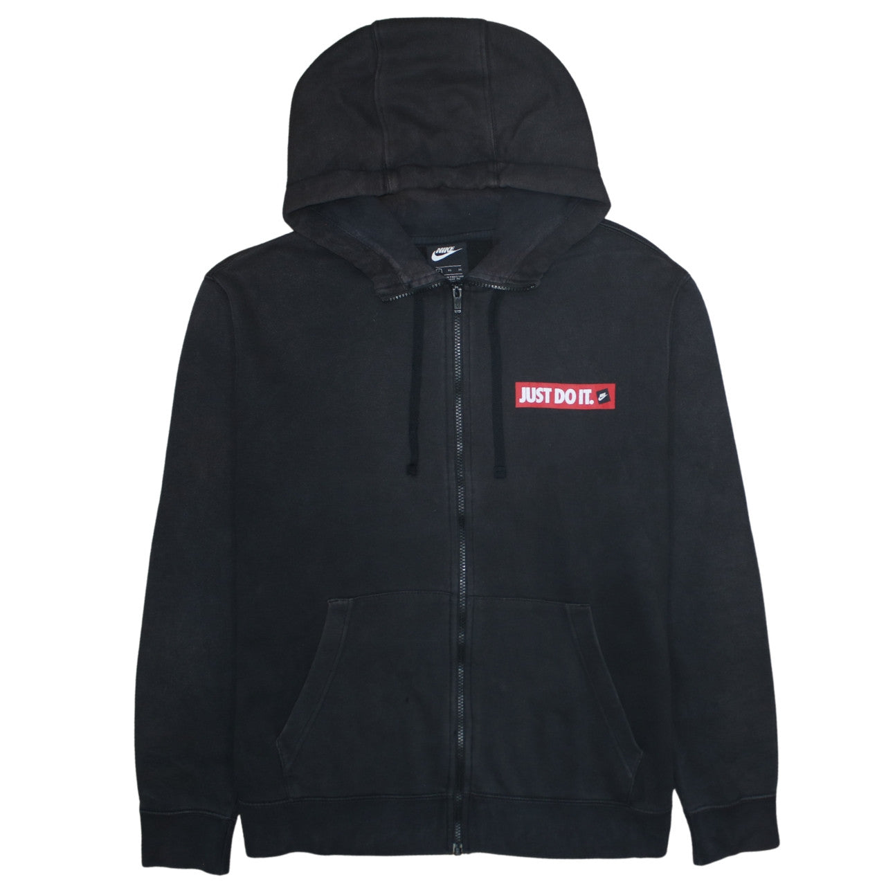 Nike Men’s Black XL Full Zip Hoodie Just Do It Graphic Hooded Sweatshirt
