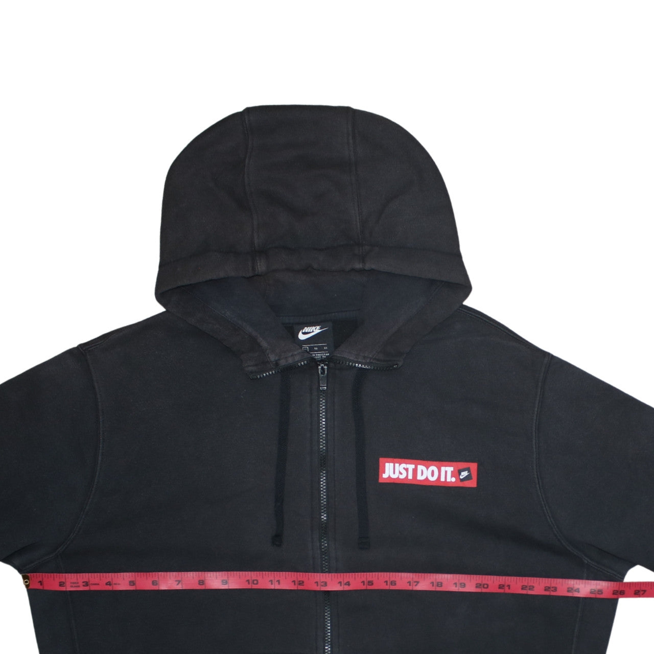 Nike Men’s Black XL Full Zip Hoodie Just Do It Graphic Hooded Sweatshirt