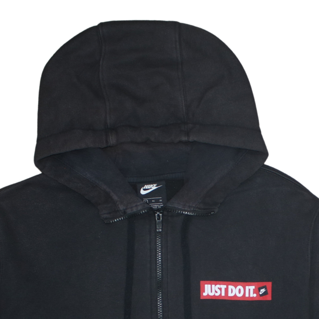 Nike Men’s Black XL Full Zip Hoodie Just Do It Graphic Hooded Sweatshirt