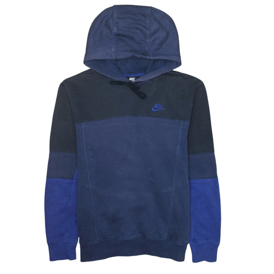 Nike Men's Blue Colour Block Pullover Hoodie XS
