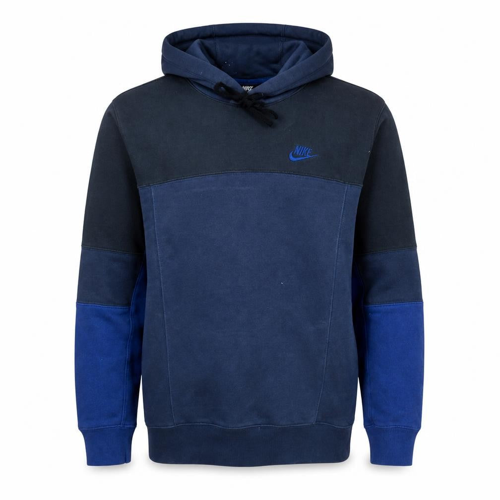 Nike Men's Blue Colour Block Pullover Hoodie XS