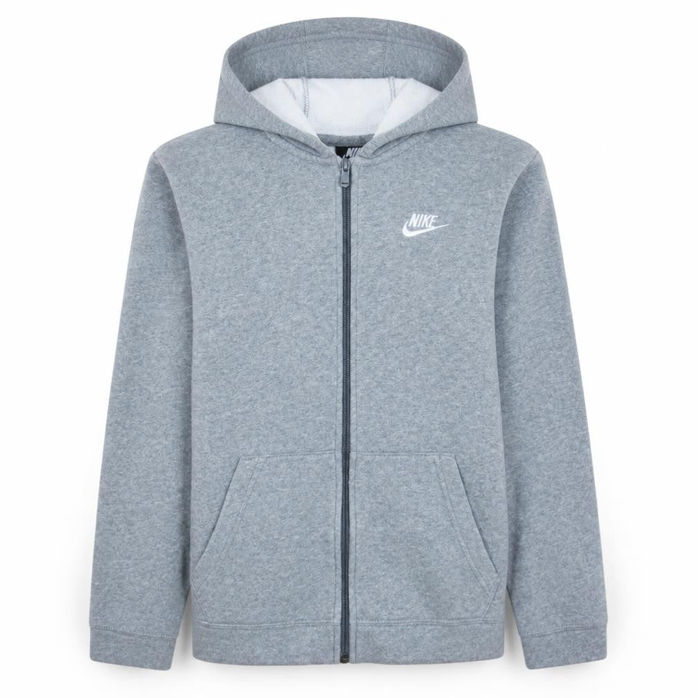 Nike Boys Grey Full Zip Hoodie XL Standard Fit Fleece Lined